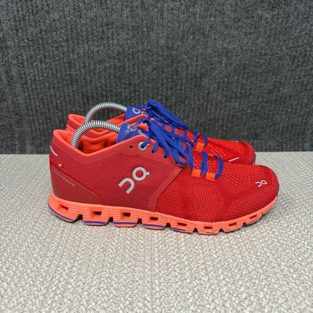 On Cloud X Red Flash Blue Athletic Running Shoes Women’s Size 6.5 US